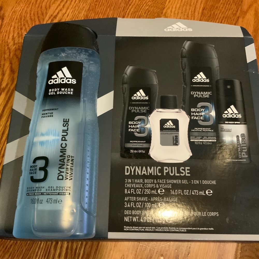 Adidas Dynamic Pulse 3 in 1 Body Face Shower Gel After Shave Deo Body Spray